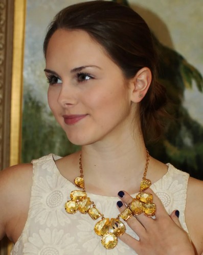 COLLANA CHAMPAGNE GIOIELLI JUMBO CALEIDOSCOPIO CRISTALLO AMBIENTAZIONE RIVESTITA Kate Spade