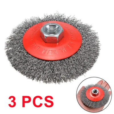 3x Kegelbürste Gewellt M14 Drahtbürste Scheibenbürste Für Flex Winkelschleifer - Bild 1 von 4