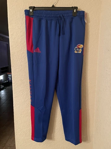 Adidas Kansas Jayhawks KU Sideline Warm-Up Pants Joggers Mens XL NCAA H50797 NWT Cover