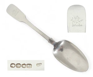 Antigua cuchara de postre victoriana de plata de ley de 1841 violín trasero David Phillips - Imagen 1 de 8