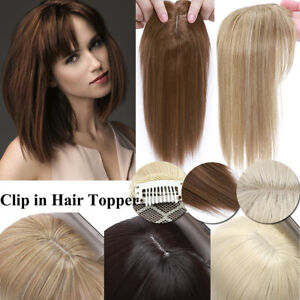 Real as Human Hair Topper Full Cover Toupee Clip in Hairpiece Top Hairpiece 25CM