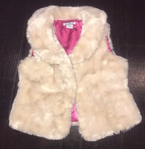 Hartstrings Girls Cream Faux Fur Vest 4T Toddler Soft Cozy - Picture 1 of 3