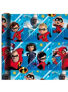 THE INCREDIBLES 2 WRAPPING PAPER FLAT GIFT WRAP ANY OCCASION 20 SQ FT NEW 1 LEFT - Picture 1 of 5