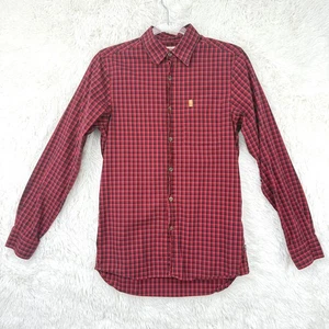 Fjallraven Plaid Shirt Mens XS Red Flannel Long Sleeve Button Up Outdoor Hiking - Picture 1 of 8