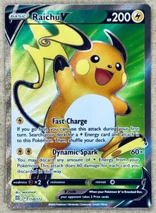 2022 POKÉMON BRILLIANT STARS RAICHU V FULL ART RARE HOLO 158/172 NM+ PACK FRESH - Picture 1 of 2