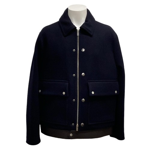 HERMÈS Giacca leggera uomo nylon marrone scuro blu scuro originale HERMES