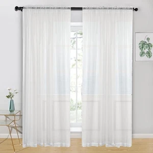 Chic White Curtains for Any Room Made of Firm Polyester for Long Lasting Use - Picture 1 of 11