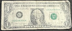 1988 A Chicago $1 Bill Mis-cut Double Pair Fancy Numbers Note - Picture 1 of 2