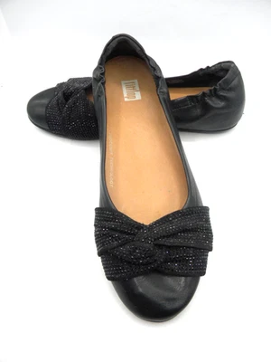 FITFLOP Twiss Negro Cristal Ballet Pisos Talla EU 38 US 7 Foto 1 de 4