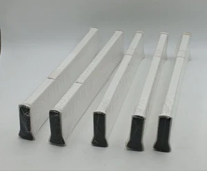 Paquete de 5 divisores de cajones de plástico organizadores de cajones ajustables de 2,5" x 13"-22" blanco - Imagen 1 de 2