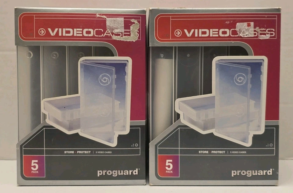 Proguard VHS Video Tape Storage Cases Empty Protectors Clear 5
