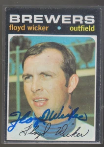 Topps Floyd Wicker 1971 autografiado - Cerveceros - Imagen 1 de 1