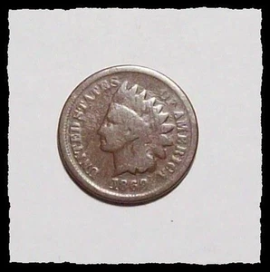 1869 INDIAN HEAD CENT Nice Color Semi-Key Date Good+ #20C87 - Picture 1 of 2
