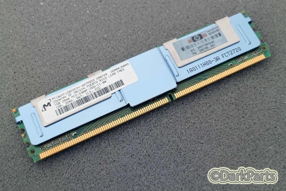 Micron MT18HTF12872FDY-667D5D3 PC2-5300F-555-11-B0 1GB Server Memory RAM - Image 1 of 1