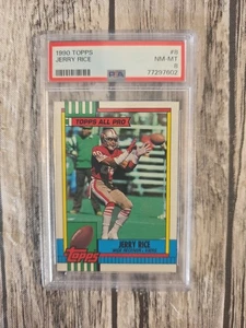 PSA 8 1990 TOPPS JERRY RICE #8 FOOTBALL - Picture 1 of 2