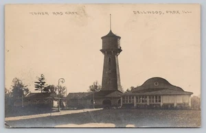 Postcard IL RPPC Dellwood Park View Tower Cafe Craco Vintage Real Photo I9 - Picture 1 of 2
