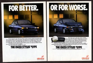 1991 ISUZU Stylus Vintage Original 2 page Print AD - Blue car airbag photo USA - Picture 1 of 1
