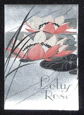 Etiqueta de papel de producto de belleza francés Lotus Rose nuevo en muy buena condición - floral con tinta plateada Foto 1 de 2