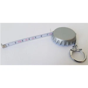 Maßband Rollmaßband Zentimeterband Automatik Schlüsselanhänger Kronkorken silber - Bild 1 von 2