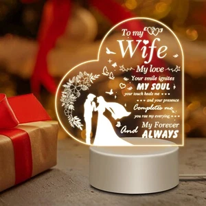 LED Light Valentines Day Gift For Wife Anniversary Gifts Ideas Birthday Present - Picture 1 of 7