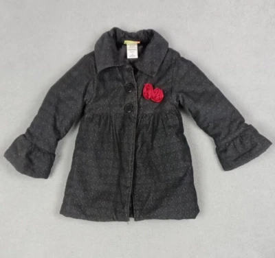 Chaqueta Penelope Mack Niñas Negra Forrada Cuello Talla 5 Rosa Rosas Foto 1 de 4