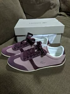Lacoste Shoes Purple Pink Burgundy Lavender Size 7 Missano w10 7-26SRW42063T9 - Picture 1 of 9