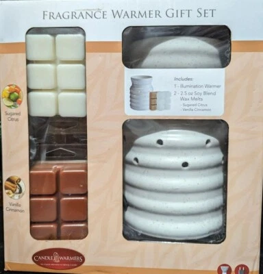 Light-Up Fragrance Warmer w/Scented Candle Wax Gift Set, Citrus/Vanilla Cinnamon - Image 1 of 4