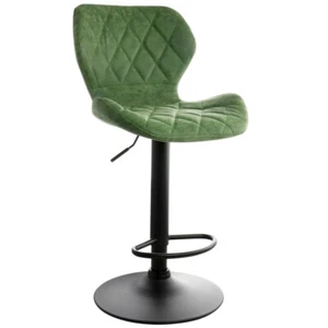 Elama Elm-799-45-Grn Vintage Faux Leather Adjustable Bar Stool In Green Black - Picture 1 of 1