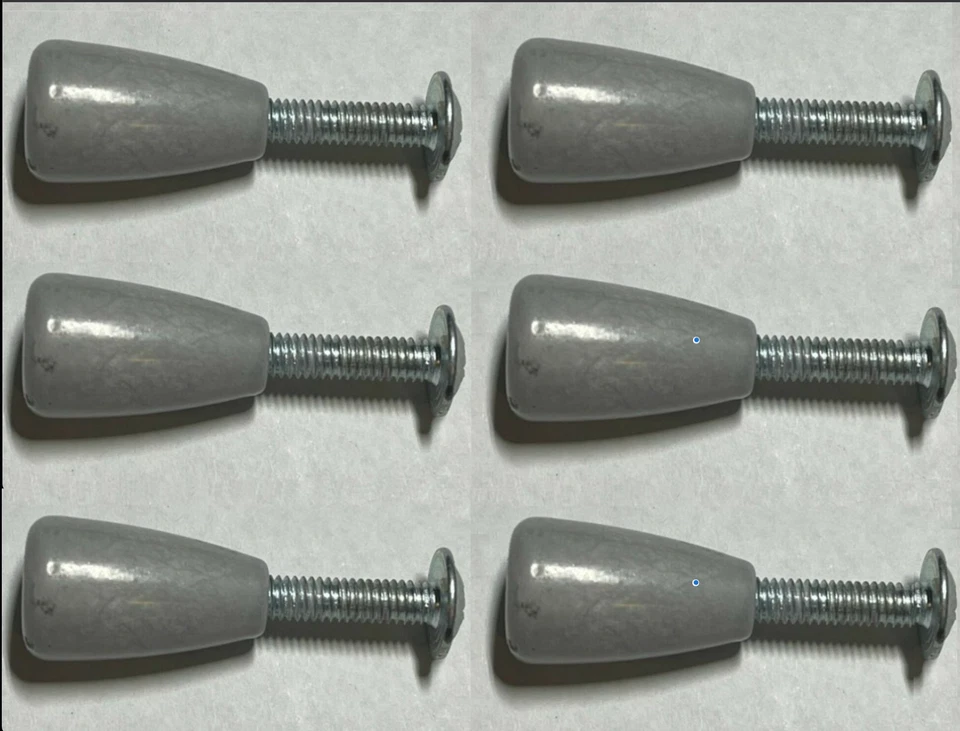 6 IKEA Teardrop Shaped Drawer Knobs/Handle, Silver + 4 Screws Part 103407 100412 - Image 1 of 1