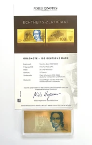 999 Feingold 1/2 Gramm Goldbarren 0,5g Goldnote 100 DM Mark Banknote - Bild 1 von 3