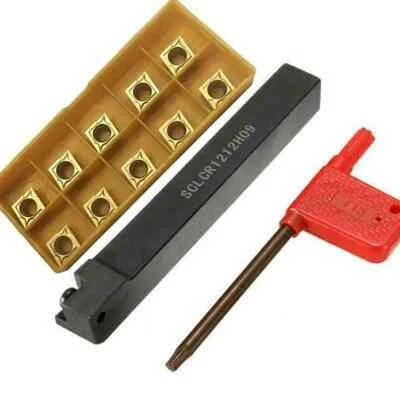 10x CCMT09T304 Drehmeißel Wendeplatten mit SCLCR1212H09 Bohrstange Klemmhalter - Bild 1 von 4