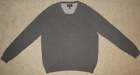 Nordstrom Cashmere Sweater 100% Mens XL Gray V-Neck Pullover EUC