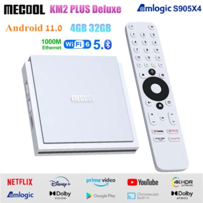MECOOL KM2 PLUS Deluxe Android Smart TV Box 4G 32G S905X4 WiFi6 1000M 4K HDR Box - Image 1 of 4
