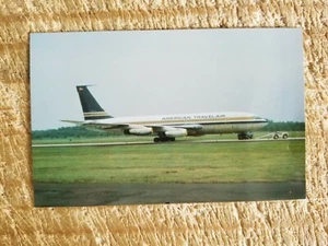 AMERICAN TRAVELAIR BOEING 720-048.VTG AIRCRAFT POSTCARD*P43 - Picture 1 of 2