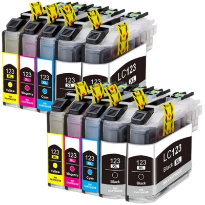 10x Druckerpatronen für Brother LC123 XL MFC-J4410DW DCP-J4110DW MFC-J6520DW - Bild 1 von 4