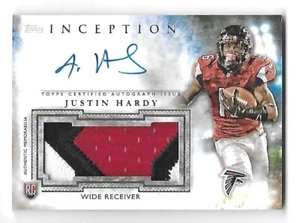JUSTIN HARDY 2015 Topps Inception Rookie Jumbo patch auto #AJPJHA 3 color - Picture 1 of 2