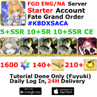 [ENG/NA][INST] FGO / Fate Grand Order Starter Account 5+SSR 140+Tix 1630+SQ #K8D