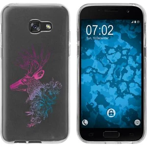 Case for Samsung Galaxy A5 2017 Silicone Case floral M7-6 + protective foils - Picture 1 of 1