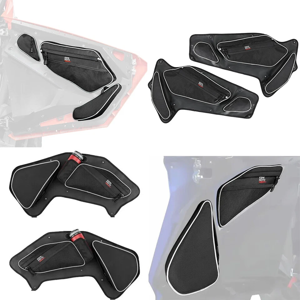 Polaris RZR Front Door Bags with Knee Pads by Kemimoto - B0113-13502BK