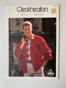 CLECKHEATON Vintage Knitting Book No. 773 4 HANDKNIT DESIGNS for MEN in 8ply - Picture 1 of 3