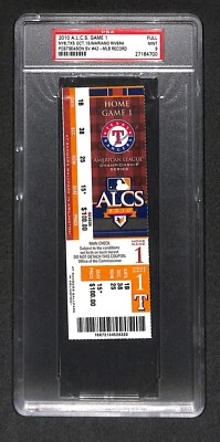  2010 ALCS Full Ticket "Mariano Rivera 42nd PLAYOFFS SAVE Record" PSA MINT 9 - Image 1 of 2