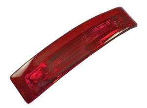 Stained GLASS Hair BARRETTE 3.5" 90mm Ruby Red Scarlet Transparent Slide Clip