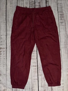 Athleta Retreat Linen Joggers Coffeeberry Pull On Pocket High Waist Size 14 - Picture 1 of 5
