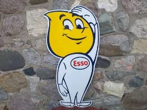 Esso Oil Drop Boy Heavy Steel Sign Cabin Gas Station Garage Shop Decor - Picture 1 of 2