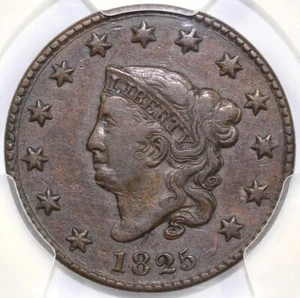 1825 1c N-8 R-3 Coronet or Matron Head Large Cent PCGS XF 45 - Picture 1 of 5