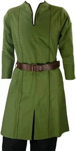 Handmade Tunic Surcoat Crusader Full Sleeve Renaissance green templar medieval - Picture 1 of 3