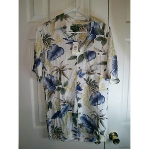 David Taylor Collection Floral Button Up Short Sleeve Shirt S NWT $20 - Picture 1 of 3