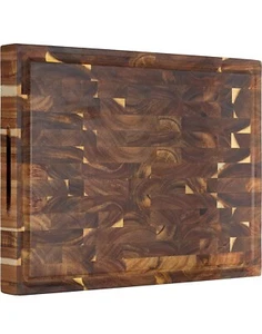 AZRHOM Large Thick End Grain Acacia Wood Butcher Block 17x13x1.5 in Wood Cutt... - Picture 1 of 2