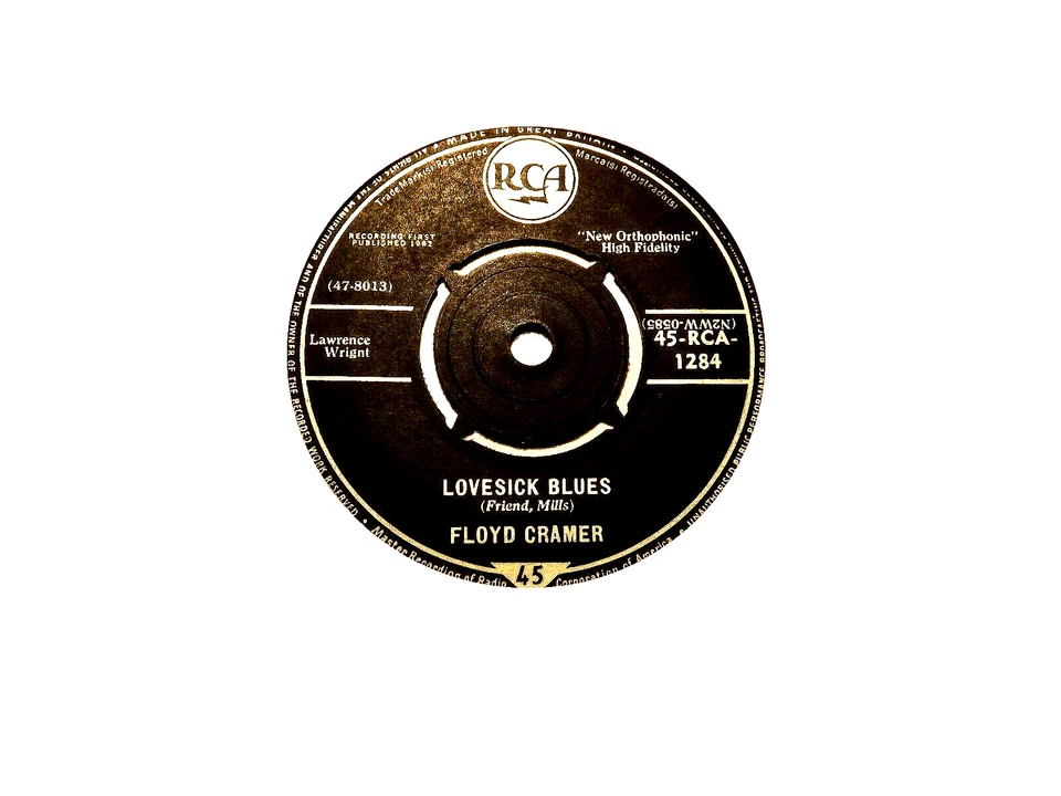 45rpm vinyl record...Floyd Cramer.....Lovesick Blues....60s Instrumental Pop.. - Image 1 of 1