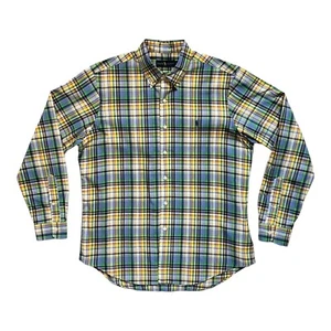 Camisa Ralph Lauren Para Hombre Grande Manga Larga Madrás Cuadros Azul Verde Amarillo - Imagen 1 de 11